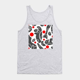 Whale Sonics Grey and Red on White Tank Top